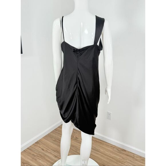Cinq a Sept Womens Venus Silk Asymmetric Sleeveless Mini Dress Black Size 16 - Picture 7 of 10